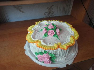 Лот: 7831375. Фото: 1. Торт с цветами. Торты, пирожные