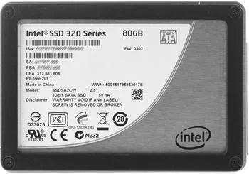 Лот: 4653752. Фото: 1. Винчестер SSD SATA-II 80GB Intel... Жёсткие диски (HDD)