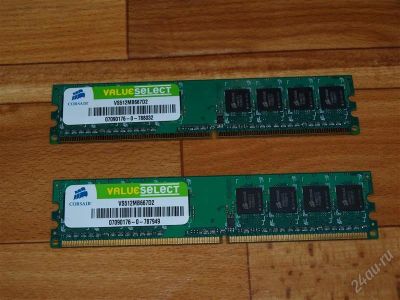Лот: 1626645. Фото: 1. Corsair 512MB 667D2 - 2 штуки... Оперативная память