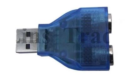 Лот: 5436737. Фото: 1. Адаптер USB на 2 порта PS/2 синий... Платы расширения, контроллеры, доп. порты