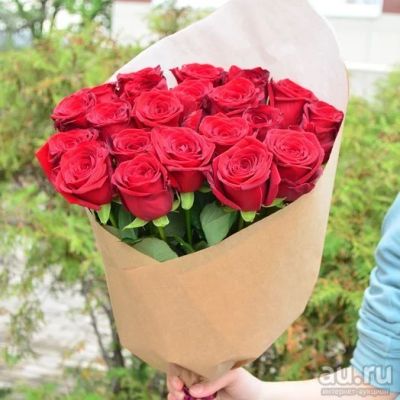 Лот: 13840959. Фото: 1. Лот № 659 Букет из 21 красной... Свежие цветы