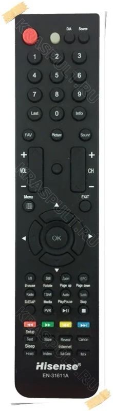 Лот: 15908497. Фото: 1. Пульт HISENSE EN-31611A. Пульты ДУ