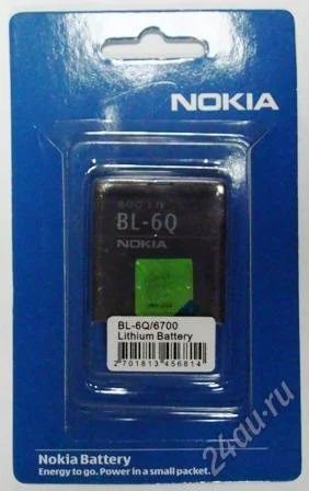 Лот: 1706329. Фото: 1. Аккумулятор Nokia BL-6Q 6700... Аккумуляторы