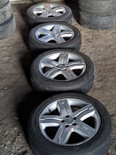 Лот: 20934184. Фото: 1. сток subaru диски 17 +bridgestone... Шины на дисках