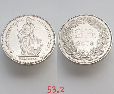 Лот: 15596579. Фото: 1. монета Швейцария 2 франка, 2008г... Остальные страны