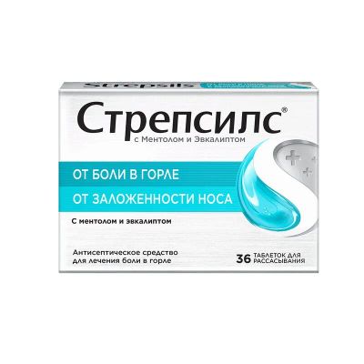 Лот: 23719233. Фото: 1. Стрепсилс с Ментолом и Эвкалиптом... Лекарства