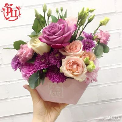 Лот: 13645526. Фото: 1. Лот № 358 Композиция в коробочке... Свежие цветы