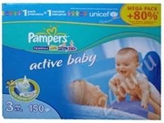 Лот: 302658. Фото: 1. Pampers active baby 3 150 штукСуперцена... Другое (дети растут)