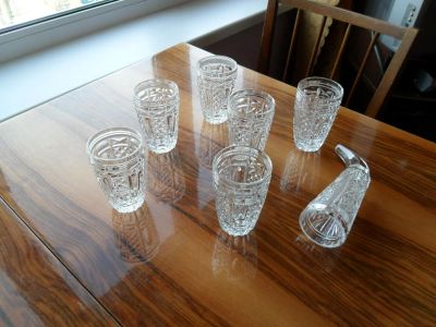 Лот: 7022703. Фото: 1. набор стаканов и рог (хрусталь... Кружки, стаканы, бокалы