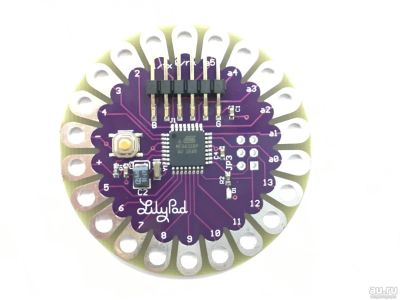 Лот: 9747077. Фото: 1. Arduino LilyPad 328 ATmega328P... Микроконтроллеры