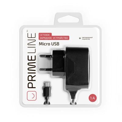 Лот: 8987338. Фото: 1. СЗУ Prime Line micro USB 1A, 2302... Зарядные устройства, блоки питания, адаптеры сетевые для смартфонов