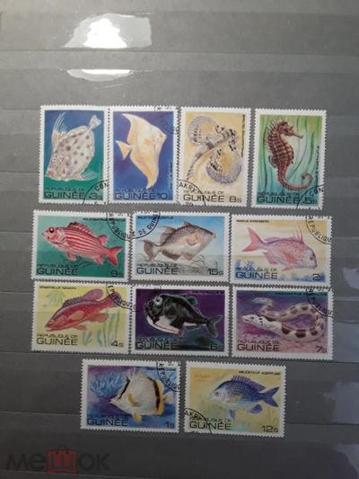 Лот: 19408050. Фото: 1. Полная серия из 12 марок Гвинеи... Марки