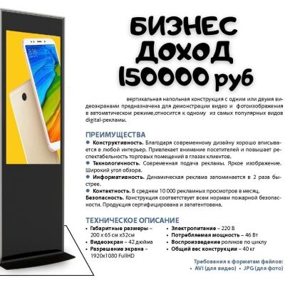 Лот: 17691984. Фото: 1. Бизнес с доходностью от 150 000... Реклама, полиграфия