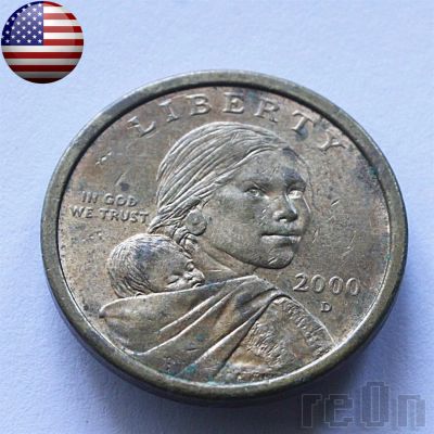 Лот: 3060011. Фото: 1. США 1 доллар Индианка (Сакагавея... Америка