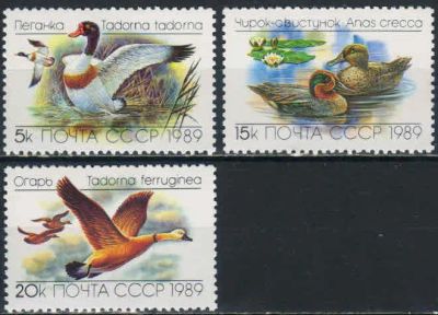 Лот: 15112514. Фото: 1. 1989, июль. Утки. Полная серия... Марки