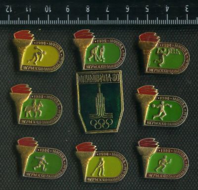 Лот: 15199602. Фото: 1. (№ 4594) значки спорт, Москва-80... Памятные медали