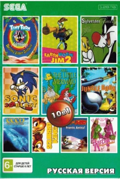 Лот: 13344637. Фото: 1. 10в1 Картридж Sega сборник AC-10001... Игры для консолей