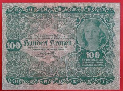 Лот: 1598176. Фото: 1. (№891) 100 крон 1922 (Австрия). Германия и Австрия