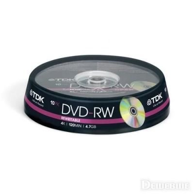 Лот: 7658068. Фото: 1. TDK DVD-RW 4.7Gb 4x. CD, DVD, BluRay