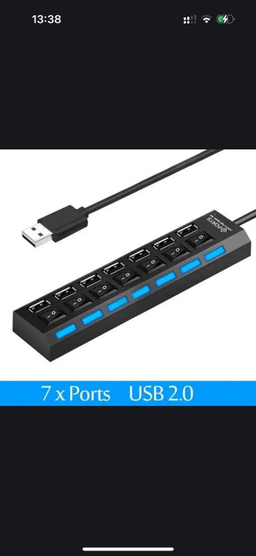 Лот: 21980632. Фото: 1. Новый USB Hub на 7 портов 2.0... Платы расширения, контроллеры, доп. порты