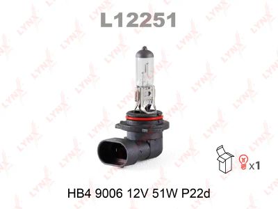 Лот: 8762567. Фото: 1. Лампа LYNXauto L12251 HB4 9006... Оптика и освещение