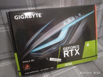 Лот: 18728702. Фото: 1. Gigabyte GeForce RTX 3050, GV-N3050EAGLE-8GD... Видеокарты