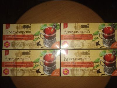 Лот: 14717103. Фото: 1. Чай черный Краснодарский 25пак. Чай, кофе, какао