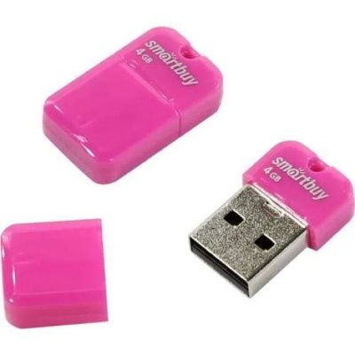 Лот: 20877745. Фото: 1. USB Flash SmartBuy ART 4GB розовый... Карты памяти