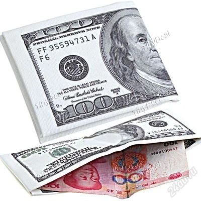 Лот: 2124967. Фото: 1. Бумажник в виде 100$ купюры. Бумажники, кошельки, портмоне