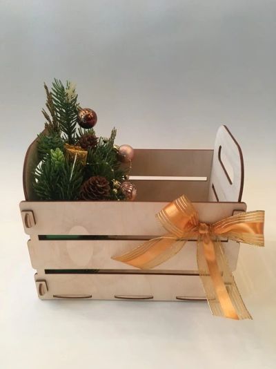 Лот: 12611759. Фото: 1. Ящик с декором для новогоднего... Другое (сувениры, подарки)