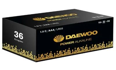 Лот: 20821081. Фото: 1. Батарейка Daewoo LR03 Pack-36шт... Батарейки, аккумуляторы, элементы питания