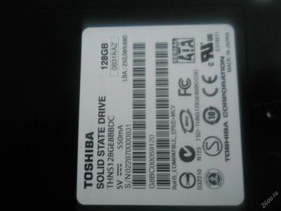 Лот: 3660191. Фото: 1. жёсткий диск Toshiba SSD 128GB... Жёсткие диски (HDD)