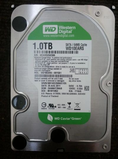 Лот: 10172626. Фото: 1. Жёсткий диск HDD 1 Tb SATA-II... Жёсткие диски (HDD)