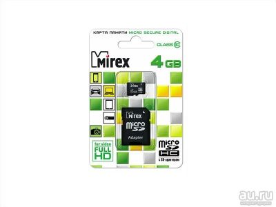 Лот: 10154156. Фото: 1. 4GB Карта памяти MicroSDHC MIREX... Карты памяти