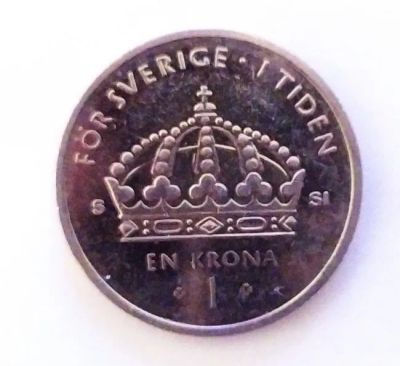 Лот: 25038879. Фото: 1. Швеция 1 крона 2008 Карл XVI Густав... Европа