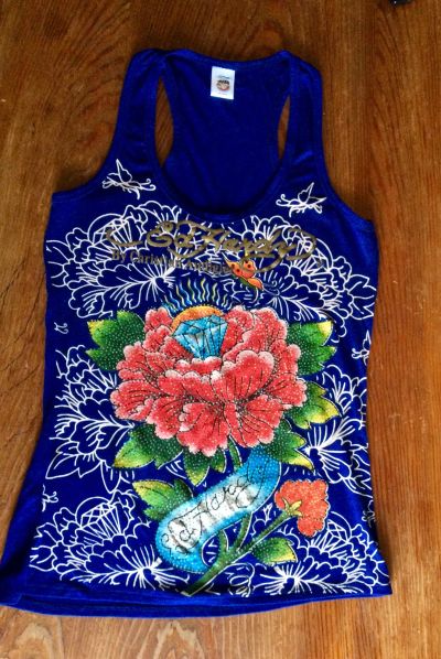 Лот: 11656634. Фото: 1. Яркий топ Ed Hardy р.44. Футболки, топы и майки