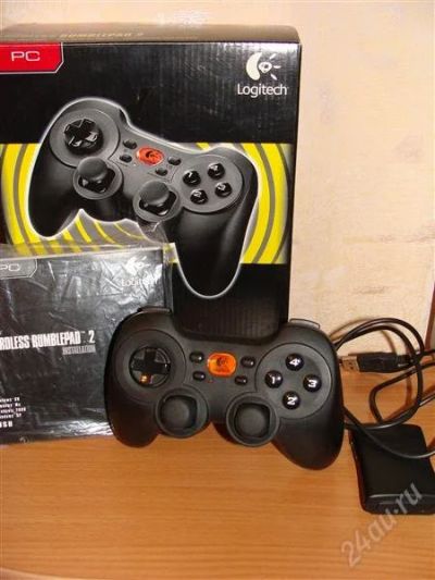 Лот: 747605. Фото: 1. Logitech Cordless RumblePad 2. Рули, джойстики