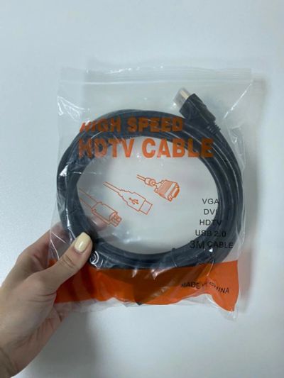 Лот: 16655243. Фото: 1. Кабель HDMI (3 м) черный. Шлейфы, кабели, переходники