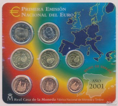 Лот: 10011727. Фото: 1. Испания 2001 официальный набор... Наборы монет
