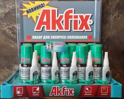 Лот: 20509460. Фото: 1. Akfix 705 цианокрилатный клей... Клеи, герметики, пена монтажная, клейкие ленты