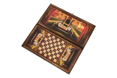 Лот: 11323053. Фото: 1. Нарды + Шашки Сирийские средние... Шахматы, шашки, нарды
