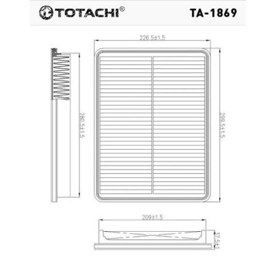 Лот: 20925127. Фото: 1. Фильтр воздушный TA-1869 TOTACHI... Расходные материалы