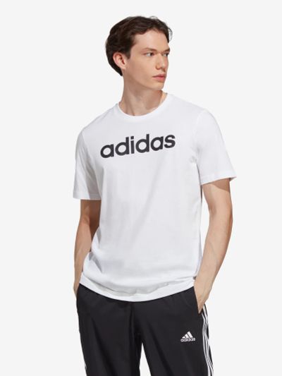 Лот: 22451974. Фото: 1. Футболка мужская adidas Lin, Белый. Другое (спортивная одежда)