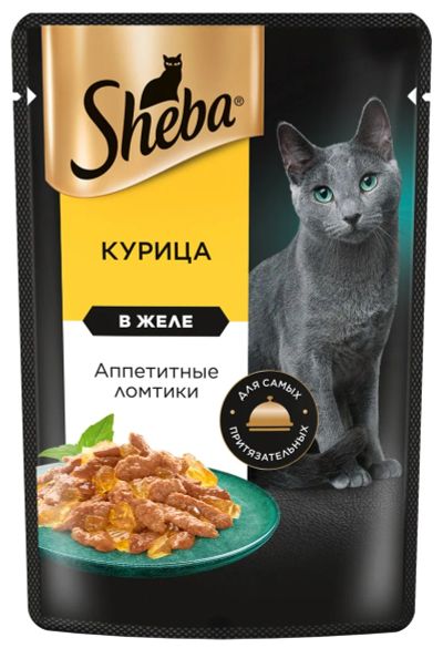 Лот: 24834679. Фото: 1. Sheba Ломтики в желе пауч для... Корма