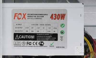 Лот: 11781203. Фото: 1. Блок питания 430W FOX ATX-430W... Корпуса, блоки питания