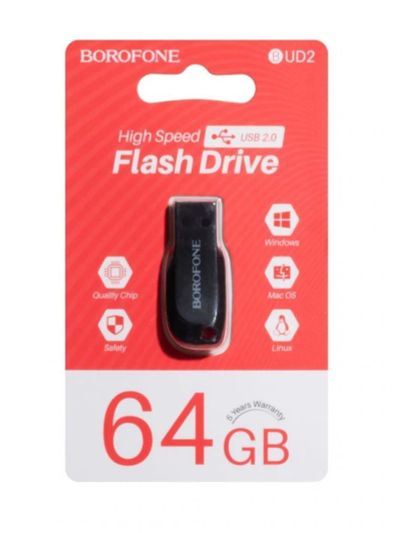 Лот: 25800283. Фото: 1. ФЛЕШКА BOROFONE USB 2.0 64GB UD2. USB-флеш карты