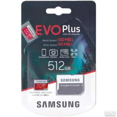 Лот: 16491503. Фото: 1. Samsung microSDXC 512Gb EVO Plus... Карты памяти