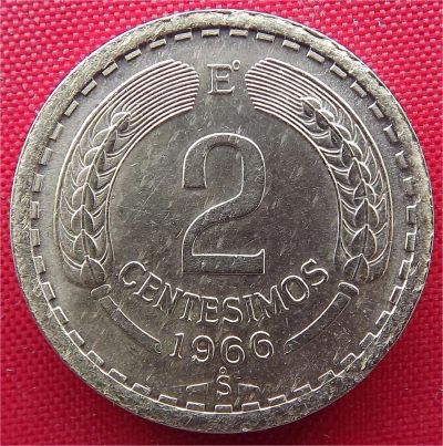 Лот: 1589589. Фото: 1. (№819) 2 сентесимо 1966 (Чили). Америка