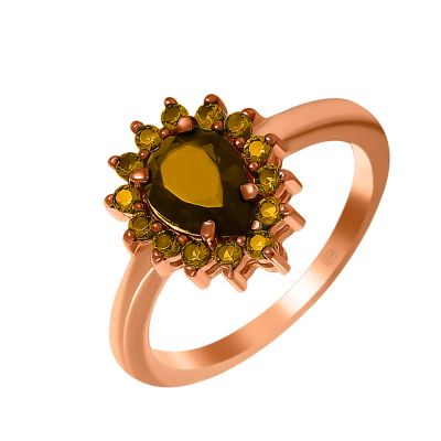 Лот: 23822744. Фото: 1. Серебряное кольцо с ювелирным... Кольца, перстни