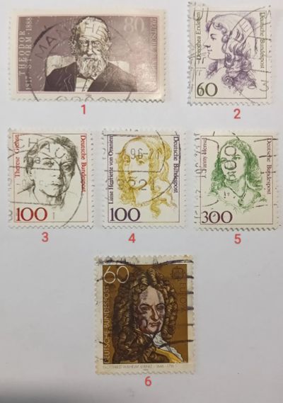 Лот: 25633282. Фото: 1. Марки_Германии, Набор 6 штук... Марки